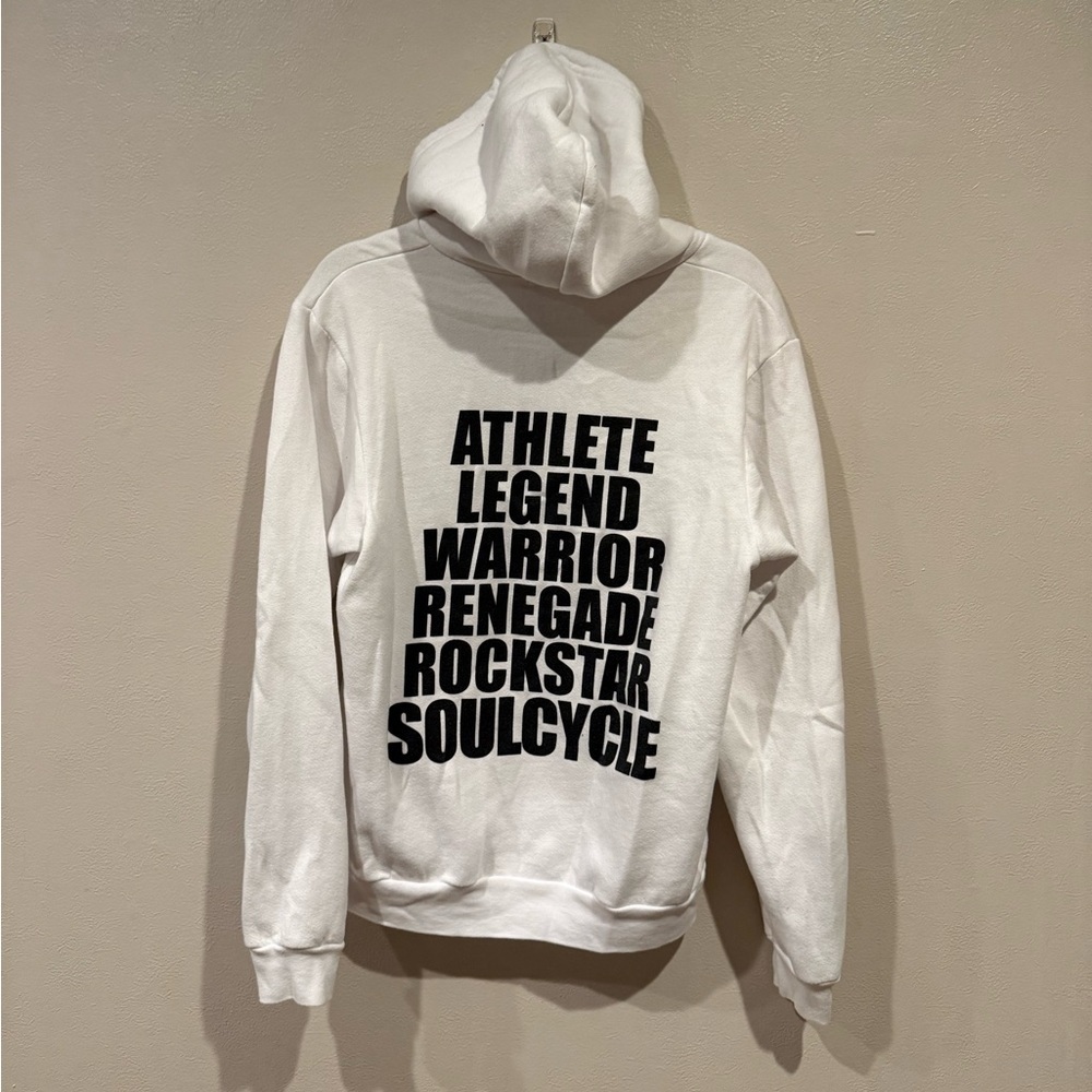 SoulCycle White Hoodie with Black Logo - Picture 2 of 3